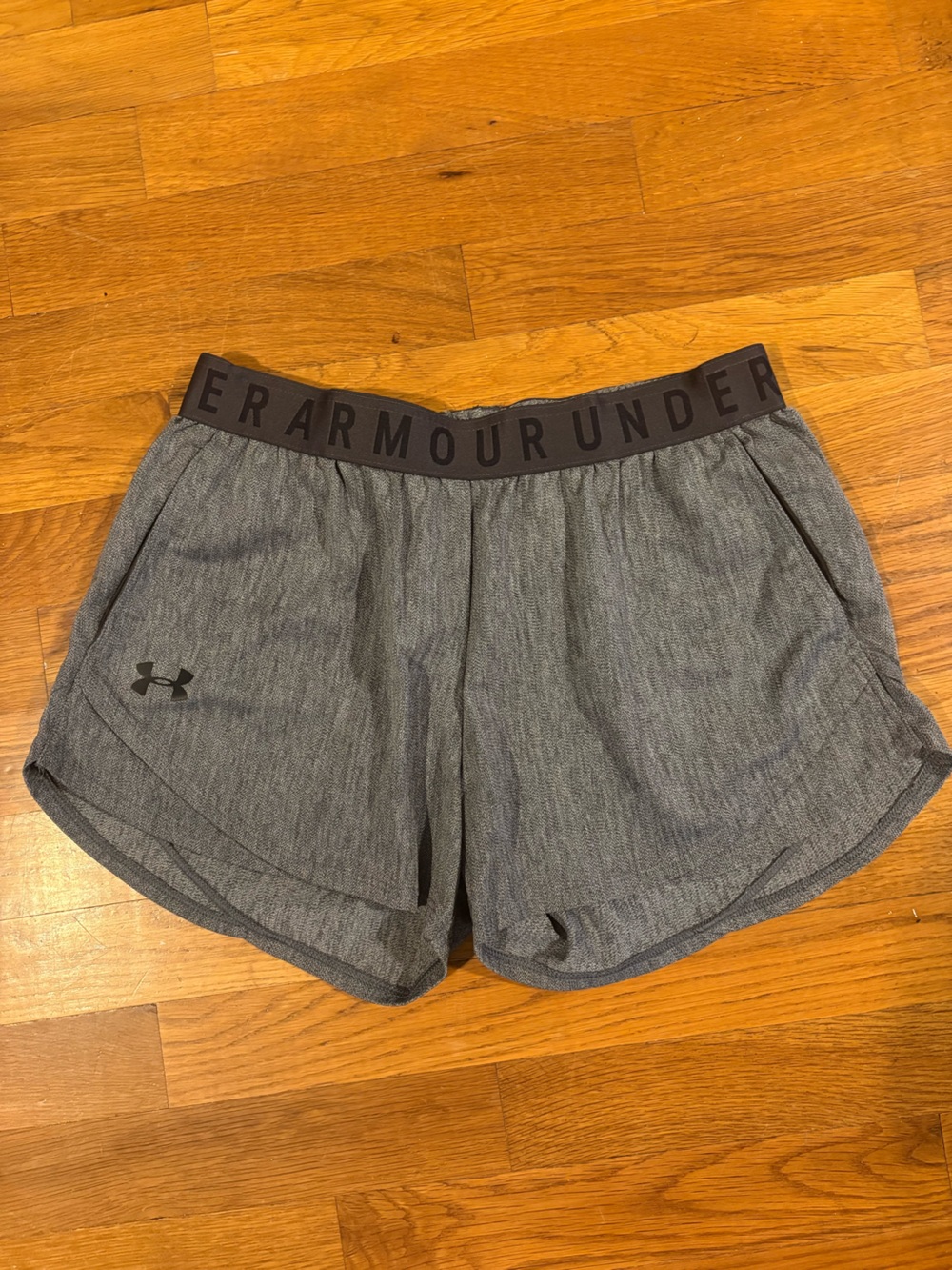 Under Armour Women's Gray Heather Athletic Shorts with Branded Waistband